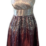 Romy szXS satin sleeveless wrap front lined side zip flowy skirt dress EUC Size XS Photo 0