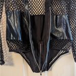 Music Legs Black Fishnet and Leather Bodysuit Size undefined Photo 5