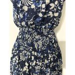 AQUA BLOOMINGDALES FLORAL SMOCKED TIERED RUFFLE MIDI DRESS EUC SIZE L Photo 4