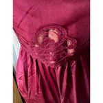 Teddy negligee sheer lace satin burgundy Red Photo 10