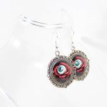 Handmade Gothic Victorian "Beauty is in the Eye of the Beholder" Rose Eyeball Earrings Photo 4