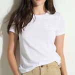 Rowan Tyler Slub Tee White Short Sleeve Shirt XS Women Photo 0