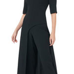 Kay Unger  Davina Walk Thru Jumpsuit Women's 6 Black Formal Cocktail Party NWT Photo 0