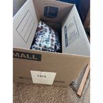 A loves A  Blouse Sz M Blue 100% Silk Floral Button Down Top Collared Preppy Photo 8