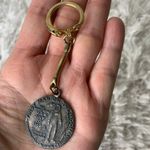 First Man on Moon Commemorative Keychain July 1969 Apollo Mission II Brown Photo 5