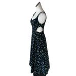 Topshop NWT  Cutout Fit & Flare Cotton Dress Black Green Photo 2