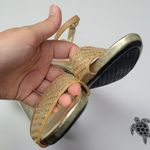 Isaac Mizrahi  Isbelle Gold and Tan High Heel Sandals Size 9.5 Photo 5