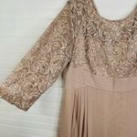 Alex Evenings  16 P Nude Beige Sequin Lace Empire Waist Gown Formal Needs Zipper Photo 4