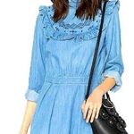 & Other Stories NWT & OTHER STORIES Blue Frill Denim Long Sleeve Turtleneck Dress Size 8 Photo 0