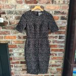 Lela Rose Jacquard Seamed Stretch Fitted Midi Dress, 6 Black Photo 1