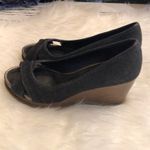American Eagle denim open toe wedges Women’s Size 6.5 Photo 3