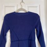 ZARA Knit Drop Waist Skater Dress Navy Blue Structured Bodycon Size Medium Photo 3