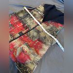 Paisley & Sage Sz: S Abstract Colorful Full Zip Reversible Vest w/pockets. Red Photo 2