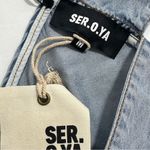 NWT SER.O.YA Tate Denim Top in Coastline Blue Wash Sz MEDIUM Strapless Tie Back Photo 8