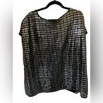 Calvin Klein Women's 3XL Black & Silver Sequin Party Blouse Photo 5