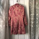 Bisou Bisou  Floral trench coat jacket tapestry floral Size 8 cotton button down Photo 6
