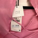 ZARA NWT Pink Short Sleeve Satin Tie Back Pink Cropped Top Size M Photo 3