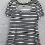 EXPRESS  Women's Blouse Short Sleeve Striped Square Neck Size Large Puff sleeve Photo 0