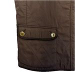 Talbots  Womens Quilted Vest Size LP Brown Snap Button Fleece Lined Equestrian Photo 2