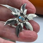 Vintage star with AB stone center. Silver Photo 1