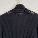 Baby Phat Vintage Y2K Black Crochet Bell Sleeve Open Drape Cropped Cardigan Photo 9