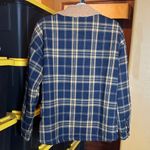 Doe & Rae NWOT  Navy & Yellow Plaid Jacket with Beige Sherpa Collar Size XL Photo 6