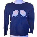 LC Lauren Conrad Lauren Conrad M Navy Blue Crew Neck Lightweight High Low Lovebird Sweater Photo 0