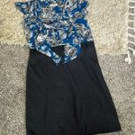 Loft  gray black blue ruffle top dress size 6 business wear Photo 0