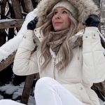 ZARA White Puffer Jacket with Faux Fur Hood Photo 2