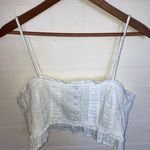 AMERICAN EAGLE Smocked Crop Top Size Large L White COQUETTE COTTAGE FEMININE Photo 0