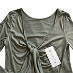 Athleta Waterfall Top Olive Lightweight Long Sleeve Twist Open Back NWT Size S Photo 8