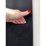 Talbots Ponte Knit Black Dress Pockets Sz 8 Split Neck Sheath Girl Boss Luxury Photo 1