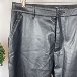 ASOS  Black Faux Leather Full Length Relax Fit Trouser Pants 34 Photo 2