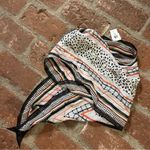 CAbi  Can Do #5948 100% Silk Black, 
White, Red, Pink, Yellow Geometric Scarf Photo 1