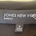 Jones New York  Grey Black Floral Cowl Neck Bodice Lined Stretch Sheath dress 6 Photo 4