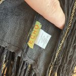 Echo New York 100%‎ linen Shawl W/ Tassels Black One Size Photo 1