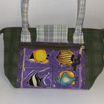 Colorful Fish Print Women's Canvas Bag…Bright and Cheerful Purple Photo 4