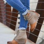 Sorel PDX Comfort Tan Leather
Waxed Canvas Waterproof Wedge Booties Photo 10