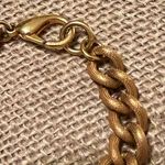 Vintage Gold Tone Textured chain bracelet Shell Mollusk Charm Lobster Clasp 7" Photo 3