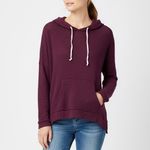 AQUA Burgundy Knit Pullover Hoodie Lightweight Casual Drawstring Pocket XS Photo 7