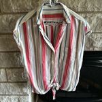 Old Navy  button down tie front short sleeve striped top small Photo 0