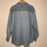 Gap Denim Vintage Floral Embroidered Blue Denim Shirt Size Large Photo 2