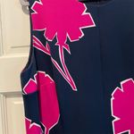 Anne Klein Floral Midi Dress Scuba Navy Pink Fit & Flare Sleeveless Size XL Photo 1