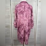 Umgee  Tie-Dye Linen Blend Collared V-Neck Boho Shirt Dress Plum-XL Photo 2