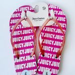 Juicy Couture Juicy By Flip Flops Womens Size 9 Sandals Shoes Pink Glitter Heart Photo 0