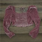 Free People  Bridgette Velvet Blouse in Mauve Photo 6