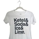 Ketel One Vodka Womens Sz S White Graphic T Shirt Crew Neck Short Sleeve Funny Photo 1