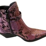 Donald Pliner Western Couture Vino Python Patent Leather Boot Shoe New NWT $525 Purple Size 6.5 Photo 3