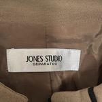 Jones Studio Camel Brown Zip Up Pleated Blazer Jacket with Black Accents Photo 1
