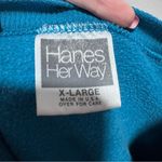 Hanes Embroidered Carousel Merry Go Round Horse  Her way Sweatshirt XL Blue Photo 3